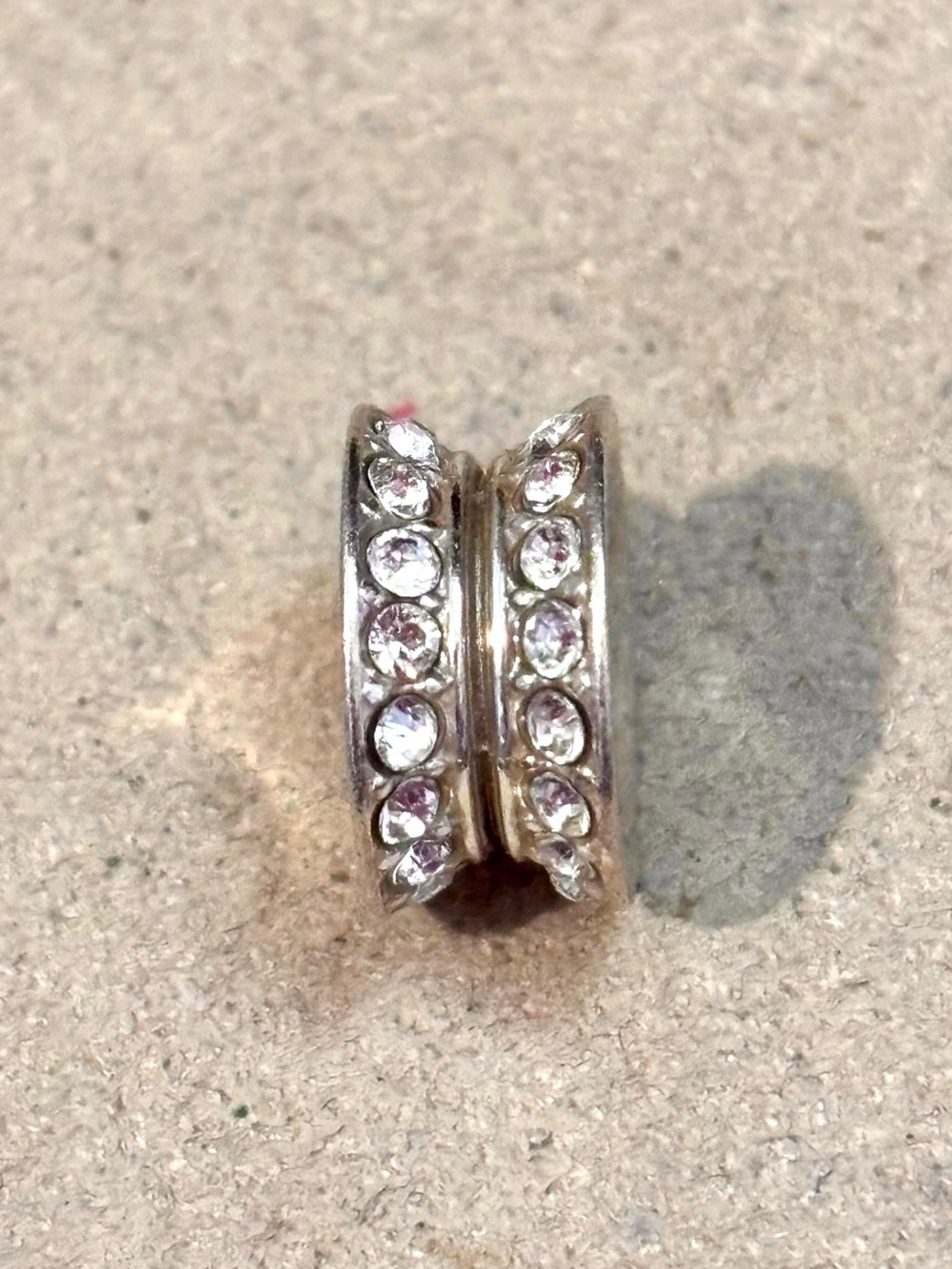 🆕Listing! Brighton Adelina spacer Silver bead with two channels of clear crystal